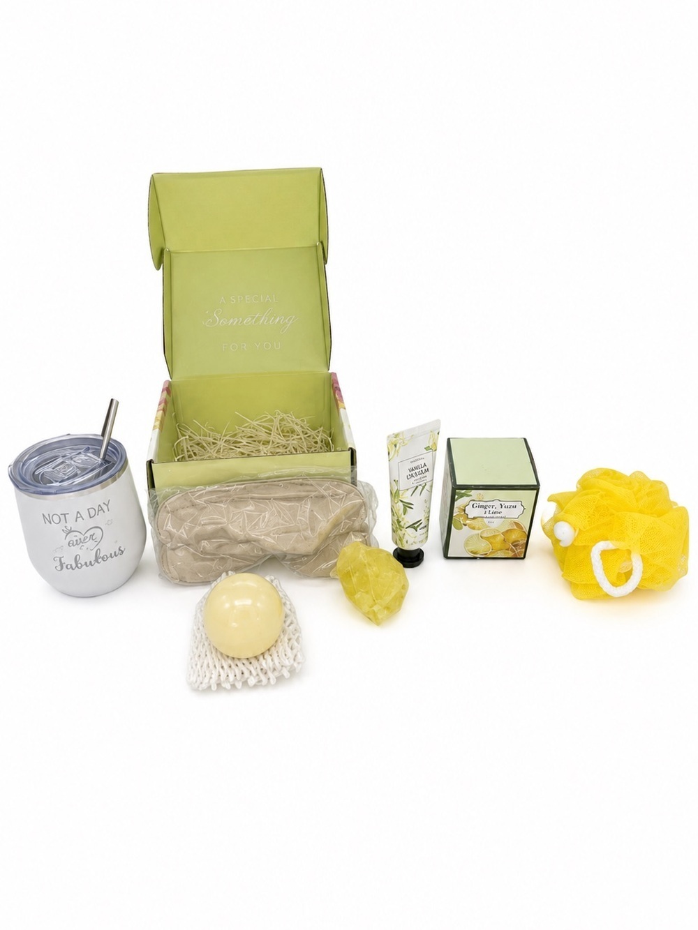 Birthday Gift Set Spa Self Care Box Wine Tumbler Candle Bath Gift NWT